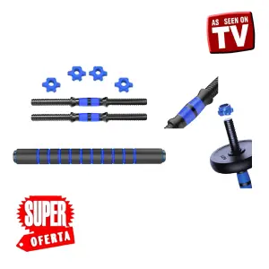 KIT DE 2 BARRAS PARA DISCOS/4 SEGUROS: ¡Tu gimnasio en casa! - KIT DE 2 BARRAS PARA DISCOS/4 SEGUROS D