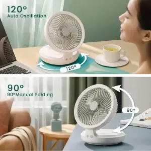 Ventilador recargable 4 velocidades, lu