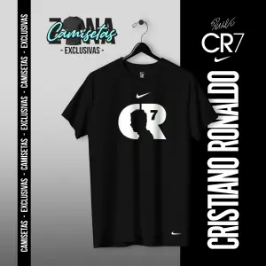 CAMISETA CR7 - DISEÑO 2 NEGRA - UNISEX