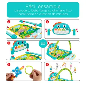 Gimnasio piano con forma de dinosaurio
