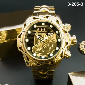 3-205-3 RELOJ NEPIC DORADO NEGRO PULSO