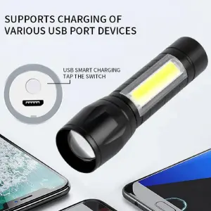 Linterna Led Cree T6 Usb Zoom Lampara