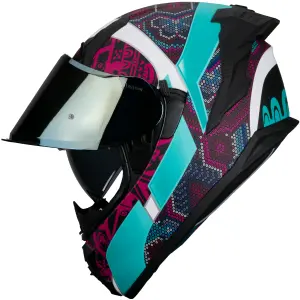 CASCO OBSIDIAN HUICHOL NEGRO AQUA  MATE