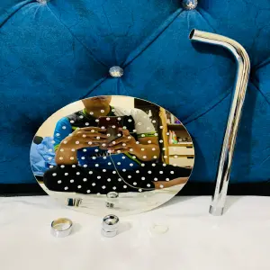 Ducha Redonda en Acero Inox Con Tubo