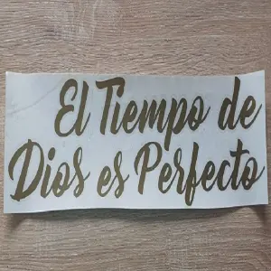RELOJ 3D100X100CM+FRASE EN VINILO DORADO