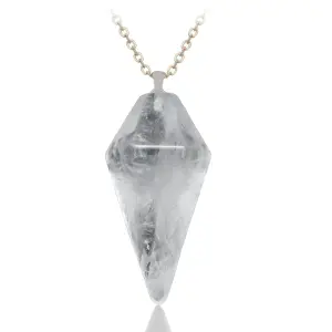 Collar Péndulo Cuarzo Acero Cristal Estu