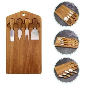 Set Tabla Cortar Cuchillo Queso Espatula