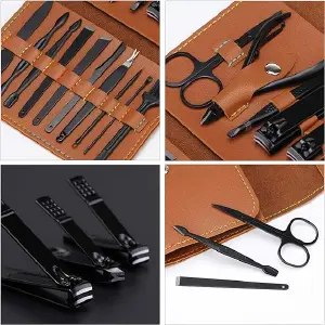 KIT DE MANICURA PROFESIONAL EN CUERO