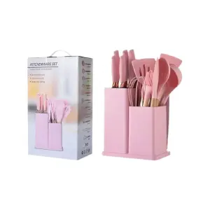 Utensilios Cocina 19Pz Esenciales Rosado