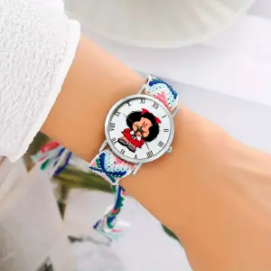 Reloj Mafalda Tejido Hilos Artesanal Muj