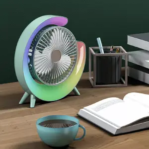 Ventilador eléctrico con lámpara de mesa