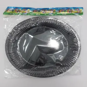 PLATO CARTON NEGRO  BOLSA 23CM