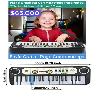 PIANO ORGANETA CON MICRÓFONO MQ-3737