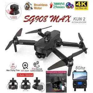 Drone Sg908 Max 3km camara 4k GPS profes
