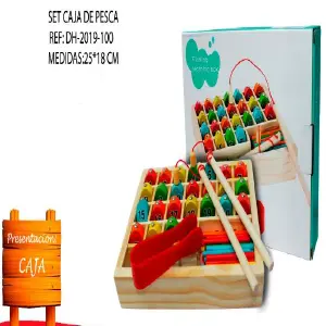 SET CAJA DE PESCA - MADERA IMAN