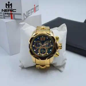 3-210-6 RELOJ NEPIC DORADO NEGRO PULSO