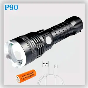 Linterna Tactica Led Recargable Usb Zoom