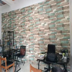 Panel Adhesivo Madera Turqueza x 1u