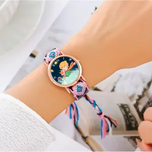 Reloj Principito Dorado Tejido Artesanal