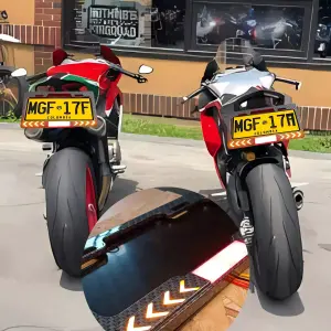 PORTAPLACA MOTO LED STOP INTEGRADO LUJOS