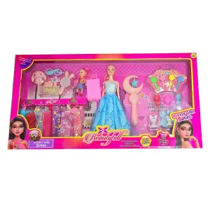 Muñeca Reina Vestido Elegante Accesorios
