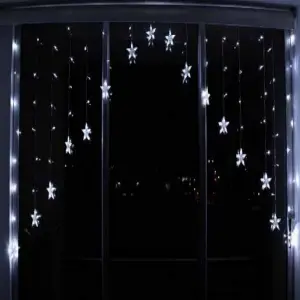 Luces Navideñas Cortina en V Estrellas