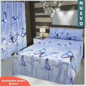 Kit Juego de sabanas 1.40 + Cortinas