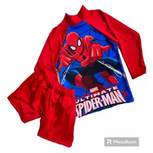 traje de baño spiderman rojo niño
