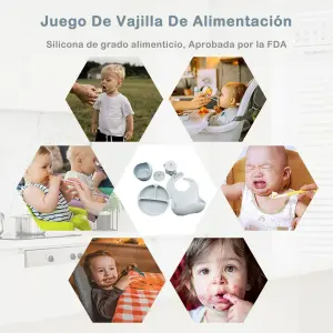 Juego de Cubiertos de Silicona para Bebé - 8 Piezas - Juego Cubiertos Silicona Para Bebe 8pcs
