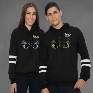 Buzo, Buso Hoodie pareja ojos chimuelo