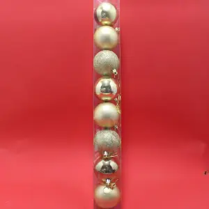 Bola Navideña Dorada x 8 de 6cm