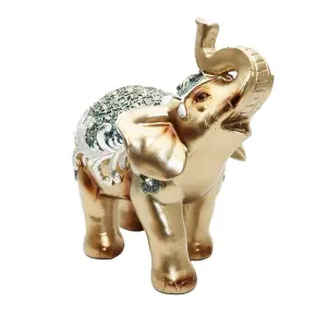 Elefante Plateado Verde X 9 Vintage