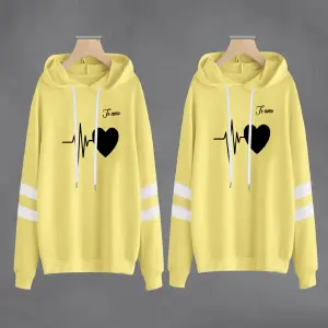 Buso Buzo, Hoodie Amarillo Corazón Parej
