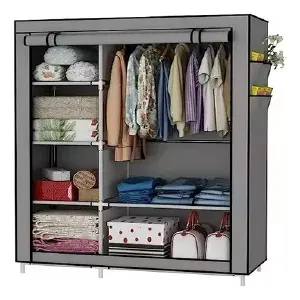 Closet Armario Tela 2+Zapater Perchero 4