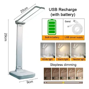 Lámpara LED de escritorio Doble Brazo