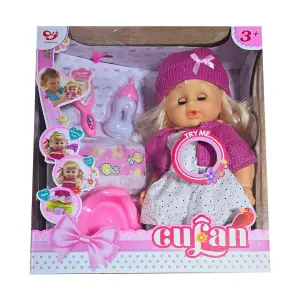 Muñeca Bebe Vestido Flores Bacinilla