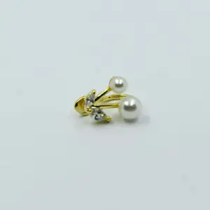 EARCUFF DORADO PERLAS BRILLANTES