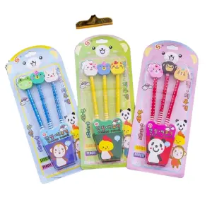SET DE LAPIZ + BORRADOR  FIGURA KAWAII