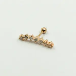 PIERCING ORO ROSA CRISTALES