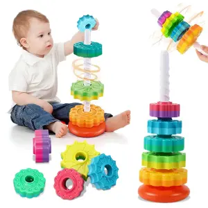 Torre Engranaje Encastre 3d Juego Didáct