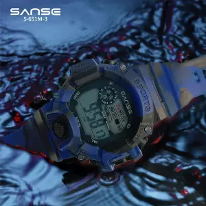 S-651M-3 RELOJ CAMUFLADO AZUL ESTUCHE SA