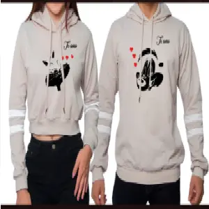 Buzo Buso Hoodie Beige Pareja