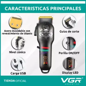 Máquina Cortar Pelo Clipper Vgr V-699 Pr