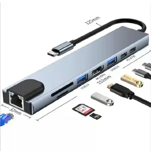 Convertidor tipo C 8 en 1 hub usb HDMI