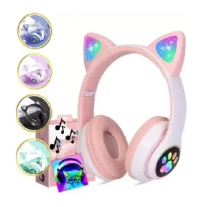 Auriculares Inalámbricos De Gato Con Luz