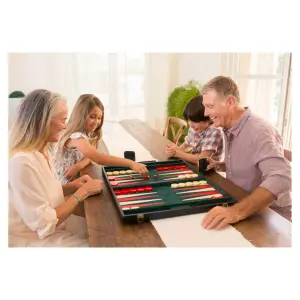 Juego Mesa Backgammon 47cm + Estuche Cue