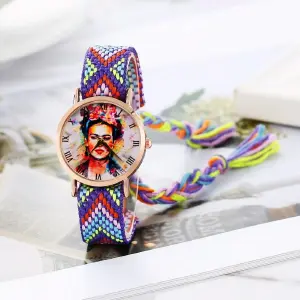 Reloj Frida Color Tejido Hilo Artesanal