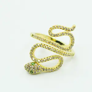 ANILLO DORADO SERPIENTE DIAMANTES