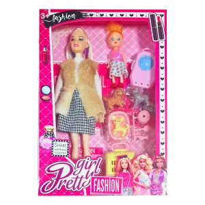 Muñeca Abrigo Vestido Accesorios Mascota