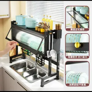PLATERO ESCURRIDOR ORGANIZADOR CON TAPA